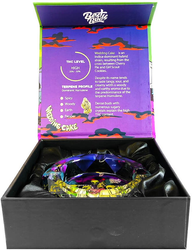 Best Buds Crystal Ashtray with Giftbox, Wedding Cake