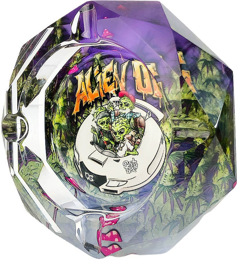 Best Buds Crystal Ashtray with Giftbox, Alien OG
