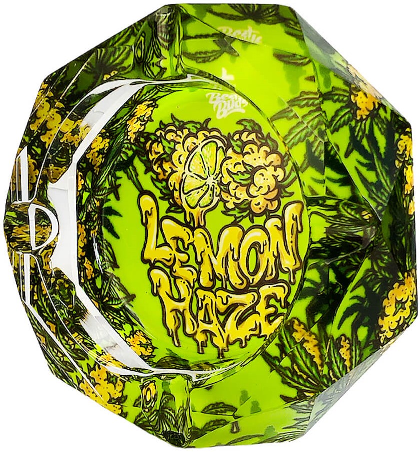 Best Buds Crystal Ashtray with Giftbox, Lemon Haze