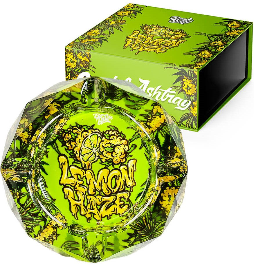 Best Buds Crystal Ashtray with Giftbox, Lemon Haze