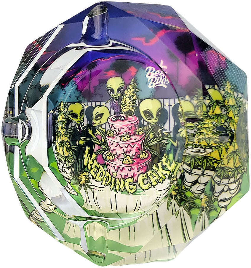 Best Buds Crystal Ashtray with Giftbox, Wedding Cake
