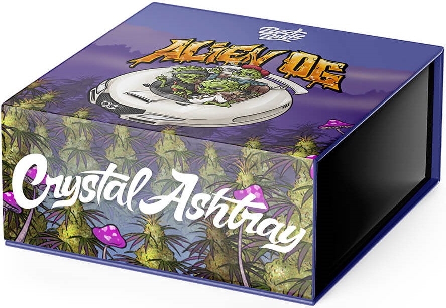 Best Buds Crystal Ashtray with Giftbox, Alien OG