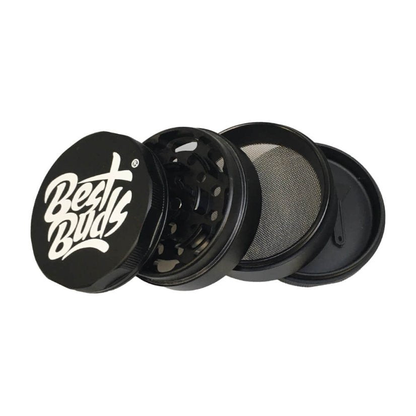 Best Buds Mighty Aluminium Grinder Black, 4 parts, 60 mm