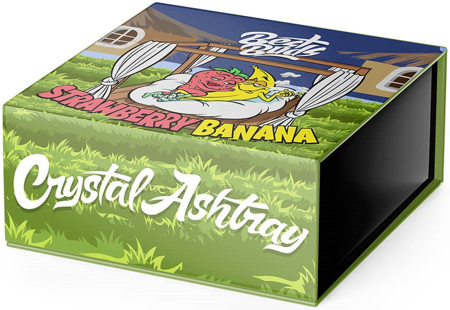 Best Buds Crystal Ashtray with Giftbox, Strawberry Banana
