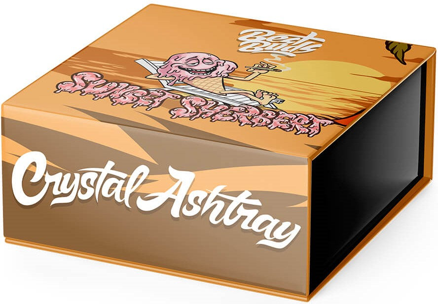 Best Buds Crystal Ashtray with Giftbox, Sunset Sherbet