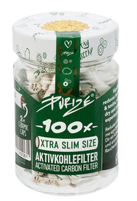 PURIZE Aktivkohlefilter, XTRA Slim weiß, ø 5,9mm, 100er GLAS