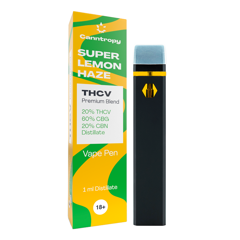 Canntropy THCV Vape Pen Super Lemon Haze, 20 % THCV, 60 % CBG, 20 % CBN, 1 ml