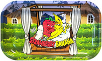 Best Buds Strawberry Banana Metal Rolling Tray Long, 16x27 cm